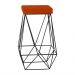 Banqueta Decorativa Kathy Base Preta Suede Telha G41 - Gran Belo