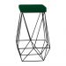 Banqueta Decorativa Kathy Base Preta Suede Verde G41 - Gran Belo