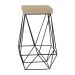 Banqueta Decorativa Kathy Base Preta Veludo Bege G41 - Gran Belo