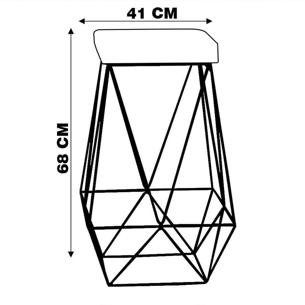 Banqueta Decorativa Kathy Base Preta Veludo Bege G41 - Gran Belo