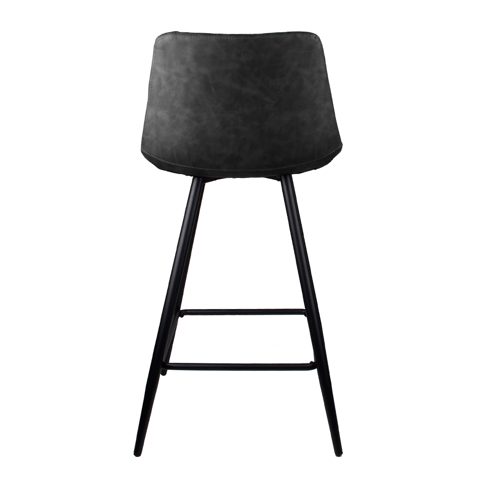 Banqueta Decorativa Magé PU Matelassê c/Apoio para os Pés Base em Aço Cinza G56 - Gran Belo