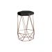 Banqueta Decorativa Rubel Base Bronze PU Sintético Preto G41 - Gran Belo