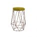 Banqueta Decorativa Rubel Base Bronze Suede Amarelo G41 - Gran Belo