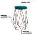 Banqueta Decorativa Rubel Base Bronze Suede Azul Claro G41 - Gran Belo