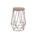 Banqueta Decorativa Rubel Base Bronze Suede Bege G41 - Gran Belo