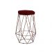 Banqueta Decorativa Rubel Base Bronze Suede Bordô G41 - Gran Belo
