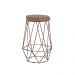 Banqueta Decorativa Rubel Base Bronze Suede Cappuccino G41 - Gran Belo