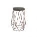 Banqueta Decorativa Rubel Base Bronze Suede Cinza G41 - Gran Belo