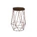 Banqueta Decorativa Rubel Base Bronze Suede Marrom G41 - Gran Belo