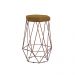 Banqueta Decorativa Rubel Base Bronze Suede Mostarda G41 - Gran Belo