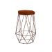 Banqueta Decorativa Rubel Base Bronze Suede Telha G41 - Gran Belo