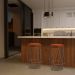 Banqueta Decorativa Rubel Base Bronze Suede Telha G41 - Gran Belo