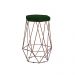 Banqueta Decorativa Rubel Base Bronze Suede Verde G41 - Gran Belo