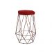 Banqueta Decorativa Rubel Base Bronze Suede Vermelho G41 - Gran Belo