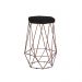 Banqueta Decorativa Rubel Base Bronze Veludo Preto G41 - Gran Belo