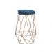 Banqueta Decorativa Rubel Base Gold Suede Azul Marinho G41 - Gran Belo