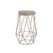 Banqueta Decorativa Rubel Base Gold Suede Bege G41 - Gran Belo
