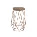 Banqueta Decorativa Rubel Base Gold Suede Cappuccino G41 - Gran Belo