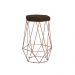 Banqueta Decorativa Rubel Base Gold Suede Marrom G41 - Gran Belo