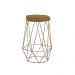 Banqueta Decorativa Rubel Base Gold Suede Mostarda G41 - Gran Belo