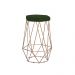 Banqueta Decorativa Rubel Base Gold Suede Verde G41 - Gran Belo