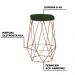Banqueta Decorativa Rubel Base Gold Suede Verde G41 - Gran Belo