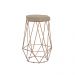Banqueta Decorativa Rubel Base Gold Veludo Bege G41 - Gran Belo