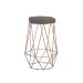 Banqueta Decorativa Rubel Base Gold Veludo Cinza G41 - Gran Belo