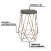 Banqueta Decorativa Rubel Base Gold Veludo Cinza G41 - Gran Belo