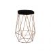 Banqueta Decorativa Rubel Base Gold Veludo Preto G41 - Gran Belo