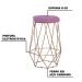 Banqueta Decorativa Rubel Base Gold Veludo Rosê G41 - Gran Belo