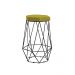 Banqueta Decorativa Rubel Base Preta Suede Amarelo G41 - Gran Belo