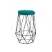 Banqueta Decorativa Rubel Base Preta Suede Azul Claro G41 - Gran Belo