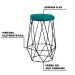 Banqueta Decorativa Rubel Base Preta Suede Azul Claro G41 - Gran Belo