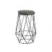 Banqueta Decorativa Rubel Base Preta Suede Cinza G41 - Gran Belo