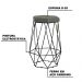 Banqueta Decorativa Rubel Base Preta Suede Cinza G41 - Gran Belo