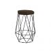 Banqueta Decorativa Rubel Base Preta Suede Marrom G41 - Gran Belo