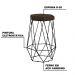 Banqueta Decorativa Rubel Base Preta Suede Marrom G41 - Gran Belo