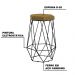 Banqueta Decorativa Rubel Base Preta Suede Mostarda G41 - Gran Belo