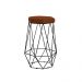 Banqueta Decorativa Rubel Base Preta Suede Telha G41 - Gran Belo