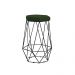 Banqueta Decorativa Rubel Base Preta Suede Verde - Gran Belo