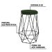 Banqueta Decorativa Rubel Base Preta Suede Verde - Gran Belo