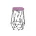 Banqueta Decorativa Rubel Base Preta Veludo Rosê G41 - Gran Belo