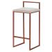Banqueta Decorativa Selena Base Bronze Suede Bege G41 - Gran Belo