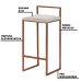 Banqueta Decorativa Selena Base Bronze Suede Bege G41 - Gran Belo