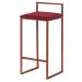 Banqueta Decorativa Selena Base Bronze Suede Bordô G41 - Gran Belo