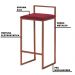 Banqueta Decorativa Selena Base Bronze Suede Bordô G41 - Gran Belo