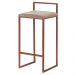 Banqueta Decorativa Selena Base Bronze Suede Cappuccino G41 - Gran Belo