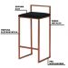 Banqueta Decorativa Selena Base Bronze Suede Preto G41 - Gran Belo