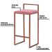 Banqueta Decorativa Selena Base Bronze Suede Rosa G41 - Gran Belo